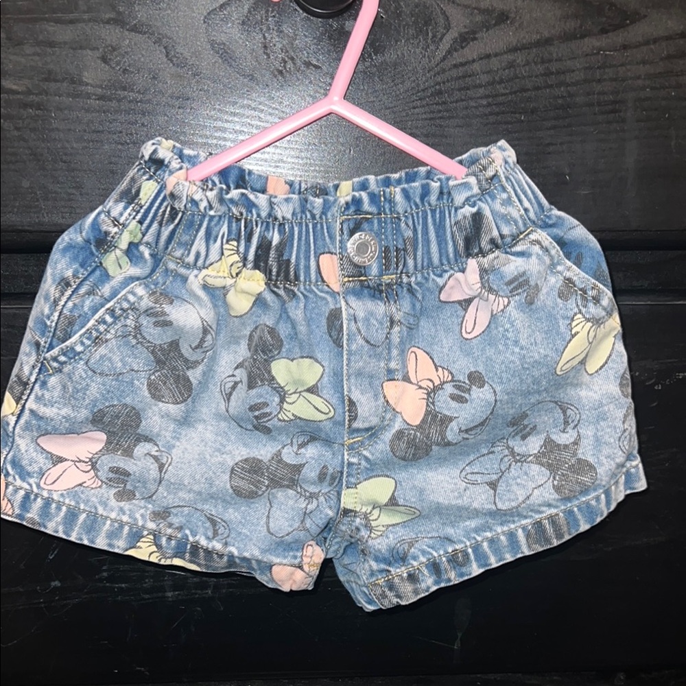Disney Kids Denim Shorts - Blue with Multicolor Accents